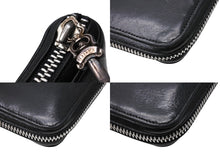 Load image into Gallery viewer, CHROME HEARTS クロムハーツ 長財布 フィリグリープラス ダガー ラウンドジップ レザー ブラック シルバー925 美品 中古 67605