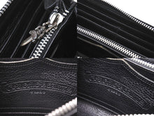 Load image into Gallery viewer, CHROME HEARTS クロムハーツ 長財布 フィリグリープラス ダガー ラウンドジップ レザー ブラック シルバー925 美品 中古 67605