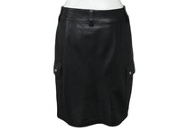 Load image into Gallery viewer, CHROME HEARTS クロムハーツ スカート クロスボタン ダガージップ レザー シルバー金具 ブラック 美品 中古 67704