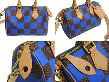 Load image into Gallery viewer, 新品同様 LOUISVUITTON ルイヴィトン スピーディ バンドリエール 18 2WAY ミニボストンバッグ ダミエポップ ブルー 中古 4c067704 正