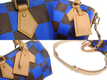 Load image into Gallery viewer, 新品同様 LOUISVUITTON ルイヴィトン スピーディ バンドリエール 18 2WAY ミニボストンバッグ ダミエポップ ブルー 中古 4c067704 正