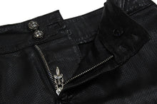 Load image into Gallery viewer, CHROME HEARTS クロムハーツ スカート クロスボタン ダガージップ レザー シルバー金具 ブラック 美品 中古 67704