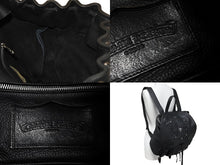 Load image into Gallery viewer, CHROME HEARTS クロムハーツ BSフレア リュック デイパック ラガープリント スクロールロゴ ブラック シルバー925 美品 中古 67706