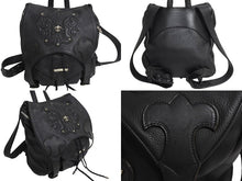Load image into Gallery viewer, CHROME HEARTS クロムハーツ BSフレア リュック デイパック ラガープリント スクロールロゴ ブラック シルバー925 美品 中古 67706