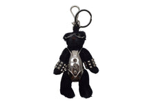 Load image into Gallery viewer, PRADA プラダ メタル ベア キーホルダー チャーム クマ スタッズ 小物 ブラック シルバー金具 美品 中古 4c067743