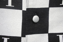 Load image into Gallery viewer, 極美品 JIRO ジロー 半袖ジャケット サイズL チェック柄 トップス コットン ポリエステル 日本製 ブラック ホワイト 中古 4c067977