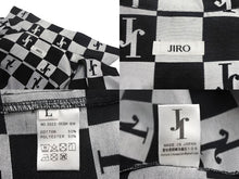 Load image into Gallery viewer, 極美品 JIRO ジロー 半袖ジャケット サイズL チェック柄 トップス コットン ポリエステル 日本製 ブラック ホワイト 中古 4c067977