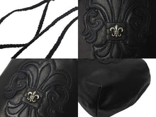 Load image into Gallery viewer, 未使用 新型 クロムハーツ BSフレア ドローストリングス バッグ 巾着 シルバー 黒 中古 4c068004