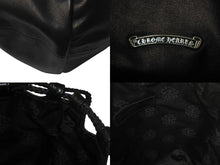 Load image into Gallery viewer, 未使用 新型 クロムハーツ BSフレア ドローストリングス バッグ 巾着 シルバー 黒 中古 4c068004