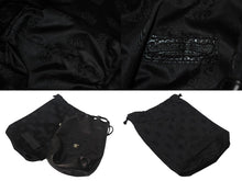 Load image into Gallery viewer, 未使用 新型 クロムハーツ BSフレア ドローストリングス バッグ 巾着 シルバー 黒 中古 4c068004