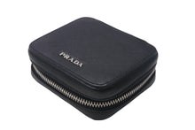 Load image into Gallery viewer, PRADA プラダ コンタクトケース SAFFIANO サフィアーノ ブラック 2ARA18 コンタクトレンズ 小物入れ ボトル欠品 中古 4c068036