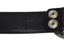 Load image into Gallery viewer, CHROME HEARTS クロムハーツ 1.5クラシック オーバルスター ベルト バックル サイズ36 シルバー925 レザー ブラック 美品 中古 4c068136
