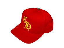 Load image into Gallery viewer, 新品未使用 ChromeHearts クロムハーツ クロスボール ベースボールキャップ 帽子 CH Hat レッド イエロー シルバー金具 中古 4c068236