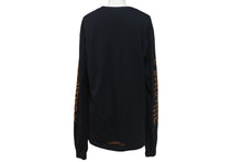 Load image into Gallery viewer, CHROME HEARTS クロムハーツ 新型 ネックロゴ 長袖 Tシャツ ロンT サイズM ブラック ブラウン 2212-304-0113 美品 中古 4c068727