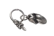 Load image into Gallery viewer, CHROME HEARTS クロムハーツ リップアンドタン スプリットダガー キーリング 重量55.5g シルバー925 2002刻印 美品 中古 4c068902