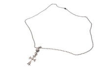 Load image into Gallery viewer, CHROME HEARTS クロムハーツ 1ボールタイニーCHクロスチャーム ネックレス 重量12.7g 全長52.5cm シルバー925 美品 中古 4c068904