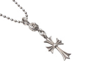 Load image into Gallery viewer, CHROME HEARTS クロムハーツ 1ボールタイニーCHクロスチャーム ネックレス 重量12.7g 全長52.5cm シルバー925 美品 中古 4c068904