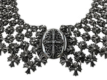 Load image into Gallery viewer, CHROME HEARTS クロムハーツ チェーンメイルオーバルクロスパヴェダイヤ ネックレス オーダー品 487.7g シルバー 美品 中古 4c068946