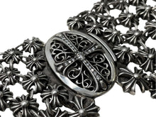 Load image into Gallery viewer, CHROME HEARTS クロムハーツ チェーンメイルオーバルクロスパヴェダイヤ ネックレス オーダー品 487.7g シルバー 美品 中古 4c068946