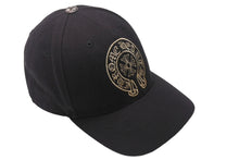 Load image into Gallery viewer, CHROME HEARTS クロムハーツ キャップ ホースシュー クロスボール CHプラス スクロールラベル 刺繍 ブラック コットン シルバー925 良品 中古 4c069096