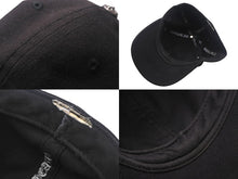 Load image into Gallery viewer, CHROME HEARTS クロムハーツ キャップ ホースシュー クロスボール CHプラス スクロールラベル 刺繍 ブラック コットン シルバー925 良品 中古 4c069096