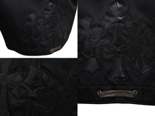 Load image into Gallery viewer, 極美品 Chrome hearts クロムハーツ ナイロン ジャケット ブラック レザーパッチ シルバー925 サイズS 中古 4c069357