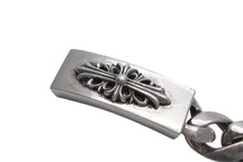 Load image into Gallery viewer, CHROME HEARTS クロムハーツ フローラルクロス IDブレスレット クラシックチェーン 重量約126.0g 腕周り約21cm 13リンク 美品 中古 4c069734