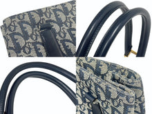 Load image into Gallery viewer, Christian Dior ディオール ハンドバッグ カバン スピーディ キャンバス トロッター柄 ネイビー 良品中古 4c071473