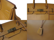 Load image into Gallery viewer, HERMES エルメス Haut a Courroies オータクロア45 ハンドバッグ アルデンヌ ナチュラル ブロンズ金具 □B刻印 美品 中古 4c076209