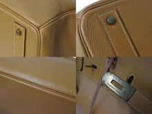 Load image into Gallery viewer, HERMES エルメス Haut a Courroies オータクロア45 ハンドバッグ アルデンヌ ナチュラル ブロンズ金具 □B刻印 美品 中古 4c076209