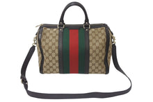 Load image into Gallery viewer, GUCCI グッチ ボストンバッグ ハンドバッグ シェリーライン 247205 525040 GGキャンバス ベージュ ゴールド金具 美品 中古 4c076270