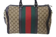 Load image into Gallery viewer, GUCCI グッチ ボストンバッグ ハンドバッグ シェリーライン 247205 525040 GGキャンバス ベージュ ゴールド金具 美品 中古 4c076270