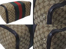 Load image into Gallery viewer, GUCCI グッチ ボストンバッグ ハンドバッグ シェリーライン 247205 525040 GGキャンバス ベージュ ゴールド金具 美品 中古 4c076270