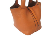 Load image into Gallery viewer, HERMES エルメス PICOTIN LOCK PM ピコタンロック PM ハンドバッグ □H刻 トリヨンクレマンス オレンジ シルバー金具 美品 中古 4c076325