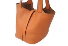 Load image into Gallery viewer, HERMES エルメス PICOTIN LOCK PM ピコタンロック PM ハンドバッグ □H刻 トリヨンクレマンス オレンジ シルバー金具 美品 中古 4c076325