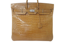 Load image into Gallery viewer, 新品同様 HERMES エルメス ハンドバッグ オータクロア50 ベージュロゼ シルバー金具 ◻︎Q刻印 中古 4c076384