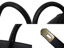 Load image into Gallery viewer, HERMES エルメス ハンドバッグ オータクロア50 ブラック アルデンヌ ブロンズ金具 ○X刻印 中古 4c076580