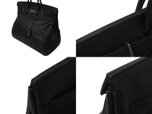 Load image into Gallery viewer, HERMES エルメス ハンドバッグ オータクロア50 ブラック アルデンヌ ブロンズ金具 ○X刻印 中古 4c076580
