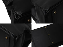 Load image into Gallery viewer, HERMES エルメス ハンドバッグ オータクロア50 ブラック アルデンヌ ブロンズ金具 ○X刻印 中古 4c076580