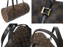 Load image into Gallery viewer, LOUIS VUITTON ルイヴィトン パピヨンPM 26 ハンドバック ダミエ N51304 筒型 ドラム型 エベヌ ブラウン 美品 中古 4c076008