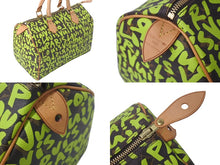 Load image into Gallery viewer, 極美品 LOUIS VUITTON ルイヴィトン スピーディ30 ハンドバッグ モノグラムグラフィティ M93706 グリーン 中古 4c075846