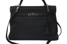 Load image into Gallery viewer, 新品同様 HERMES エルメス ケリー32 内縫い ブラック R刻印 トゴ シルバー金具 ハンドバッグ 2WAY 中古 4c075850