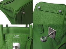 Load image into Gallery viewer, 新品未使用 HERMES エルメス バーキン25 ハンドバッグ W刻印 トゴ ヴェールユッカ シルバー金具 中古 4c075983