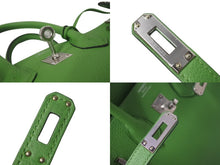 Load image into Gallery viewer, 新品未使用 HERMES エルメス バーキン25 ハンドバッグ W刻印 トゴ ヴェールユッカ シルバー金具 中古 4c075983