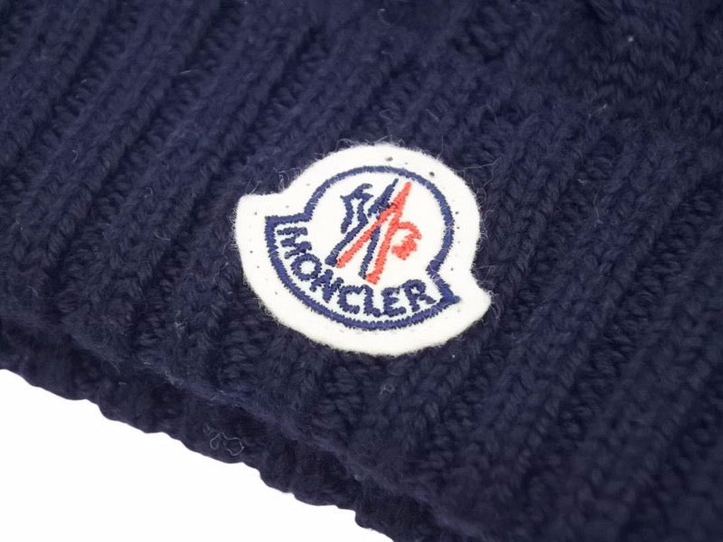 MONCLER モンクレール ニットキャップ ビーニー ネイビー ワッペン