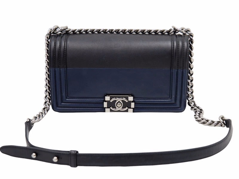 CHANEL シャネル ボーイシャネル ショルダーバッグ ネイビー ブラック