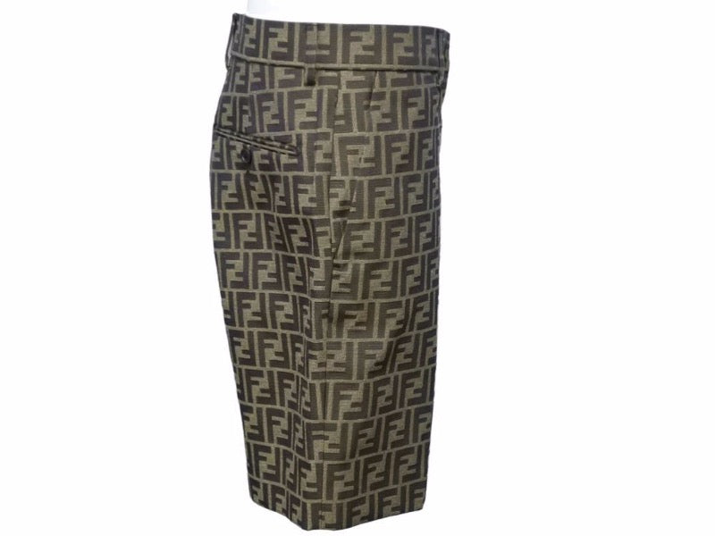FENDI フェンディショートパンツ ズッカ柄 ロゴ ブラウン メンズ  
