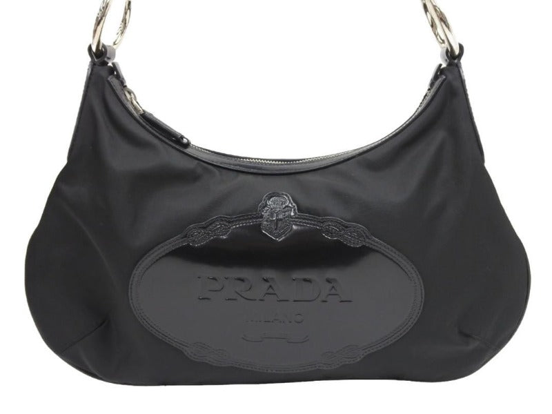 VINTAGE●PRADA●テスート ショルダーバッグ ブラック PRADA プラダ テスート ショルダーバッグ