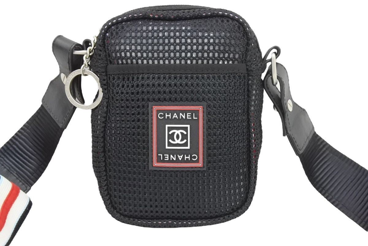 美品 CHANEL スポーツライン メッセンジャーバッグ ココマーク レザー