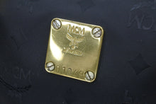 Load image into Gallery viewer, MCM エム・シー・エム ヴィセトス ロゴグラム ミニボストンバッグ ハンドバッグ ゴールド金具 ブラック 黒 ロゴ 美品 中古 45241
